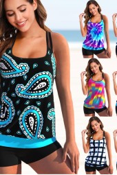 Beach Bliss: Multicolor Tankini Monokini Bikini Set