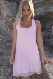 Sleeveless Chiffon Shift Dress Bow Back Sleeveless Chiffon Shift Dress Bow Back