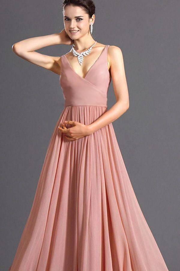 Pretty in Pink: Spaghetti Straps Pleated Wrap Zipper Maxi Party Dress