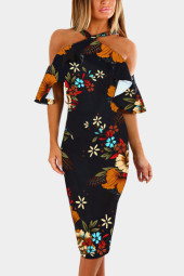 Floral Off-Shoulder Bodycon Midi Dress Floral Off-Shoulder Bodycon Midi Dress