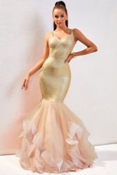 Golden Sunset Summer Evening Dress