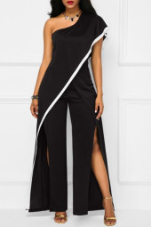 One Shoulder Double Slit Jumpsuit One Shoulder Double Slit Jumpsuit