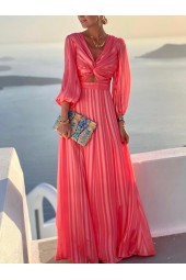 Stunning Solid Ruffled Maxi Dress - Perfect for Beach Vacations & Holidays 