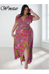 Plus Size Summer Breeze: WMSTAR Loose Sleeveless Maxi Full Length Dress
