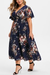 Floral Chiffon Boho Beach Dress for Plus Size Urban Gypsy