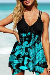 Printed Highwaist Tankini: Summer Beach Swimwear Set