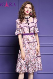 Summertime Elegance Lace Dress: Festa Pink Vintage Wedding