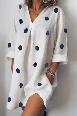 Summer Breeze Plus Size Long Sleeve Casual Beach Dress