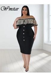 Plus Size Solid Mesh Patchwork Off Shoulder Maxi Dress Outfits: A Stylish and Comfortable Look for Every Occasion