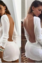 Summertime Chic: Backless Bodycon Mini Dress for Beach and Streetwear