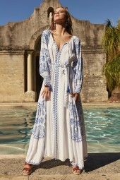 Boho Beach Hippie Loose Mujer Embroidery Vintage Maxi Dress