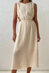 Chic Summer Dress: Solid, Hollow Out, Backless, Casual & Comfortable