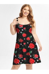 Floral Delight: Plus Size Summer Casual Backless Dress