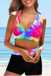 Summer Abstract Print High Waist Bikini Set