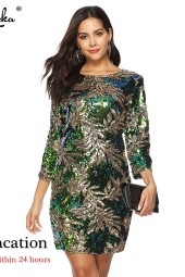 Glamorous Plus Size Sheath Sequin Dress - Spring Summer Luxury Party 