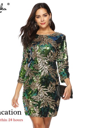 Glamorous Plus Size Sheath Sequin Dress - Spring Summer Luxury Party Arrivals