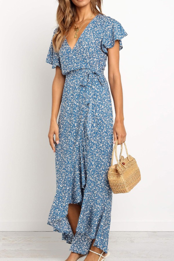 Summer Breeze Floral Maxi Dress: Boho Style for the Beach