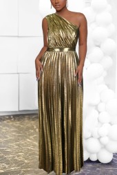 Shimmering One Shoulder Maxi Dress for Elegant Evenings, Premium Quality
