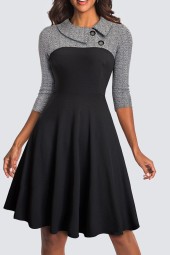 Vintage Fit and Flare Swing Skater Office Casual Dress