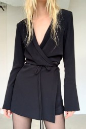 Spring Flare Sleeve Lace Up Elegant Mini Dress
