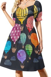 Air Balloon Dream Night Dress Summer Suit