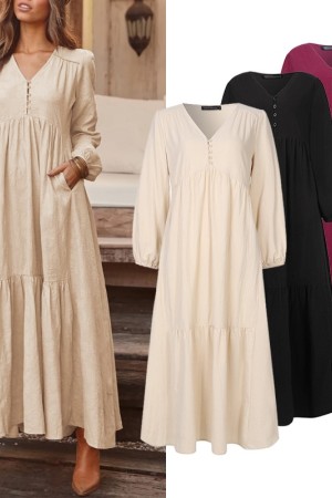 Bohemian Summer Breeze: Elegant Ruffle Maxi Dress