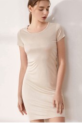Silky White Mini Dress: Luxury Nightwear for Home