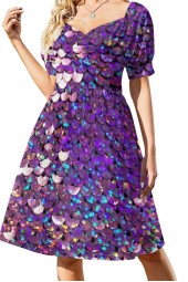 Enchanting Indigo Sparkle: Summer Evening Dress of Elegance