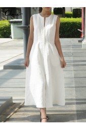 Summer Chic Maxi Long Dress: Sleeveless, Casual, Anklelength