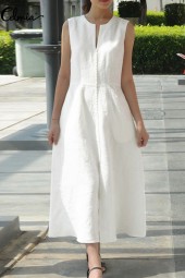 Summer Chic Maxi Long Dress: Sleeveless, Casual, Anklelength