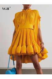Asymmetrical Solid Mini Dress: Summer Chic with a Twist