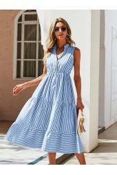 Boho Stripe Sundress: Vintage Casual Summer Outfit