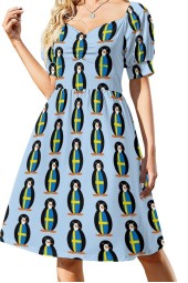 Swedish Flag Penguin Dress: Elegant and Luxurious Set