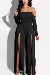 Women's Off Shoulder Sleeveless Slit Jumpsuit