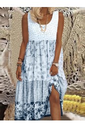 Flattering Plus Size Floral Midi Boho Beach Dress for Summer