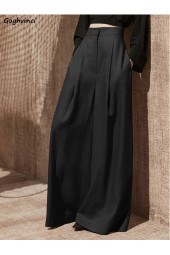 Vintage High Waist Wide Leg Pants for Women - Casual and Elegant