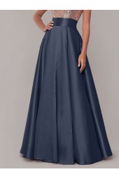 Summer Casual High Waist Maxi Satin Skirts for Work and Ol