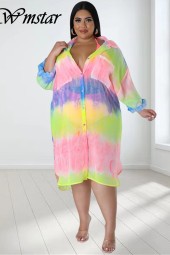 Chic & Flattering Plus Size Summer Mini Dress with Sleeves