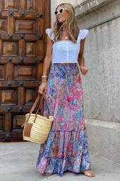 Boho Floral Maxi Skirt for Effortless Summer Style