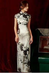Autumn Ice Silk Qipao Cheongsam - Elegant Doublelayer Design