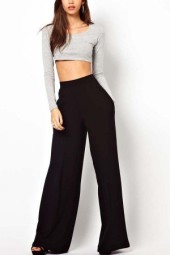 Elegant Black Loose Pants with Stylish Side Pockets