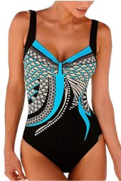 Vintage Retro Plus Size Monokini: Push Up One Piece Swimsuit for Beach Wear