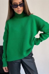 Women's Oversized Turtleneck Sweater Knit Pullover - Winter Warmth and Comfort