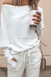 Autumn-to-Spring Transition: Off-Shoulder Knitted Pullover Jumper