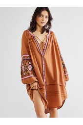 Bohemian Lantern Sleeve Summer Dress - Retro Loose Ethnic Style