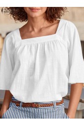 Square Neck Half Sleeve Blouse: Elegant and Versatile Shirt