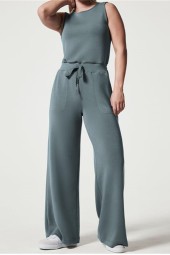 AirEssentials Spring Jumpsuits: Casual, Loose, Short Sleeve, Belted, Wide Leg.