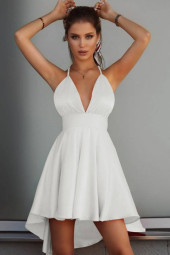Elegant A-Line Dress Spaghetti Strap Hi-Low Elegant A-Line Dress Spaghetti Strap Hi-Low