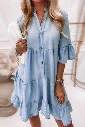 Summery Sweetness: Cute Puff Sleeve Ruffle Patchwork Dress
