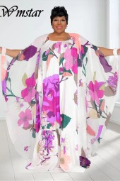 Plus Size Floral Slip Dress and Coat Set - Perfect for Summer Holidays